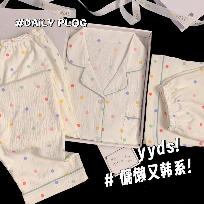 可爱小狗睡衣女款夏季云朵棉短袖短裤三件套少女休闲可外穿家居服详情25