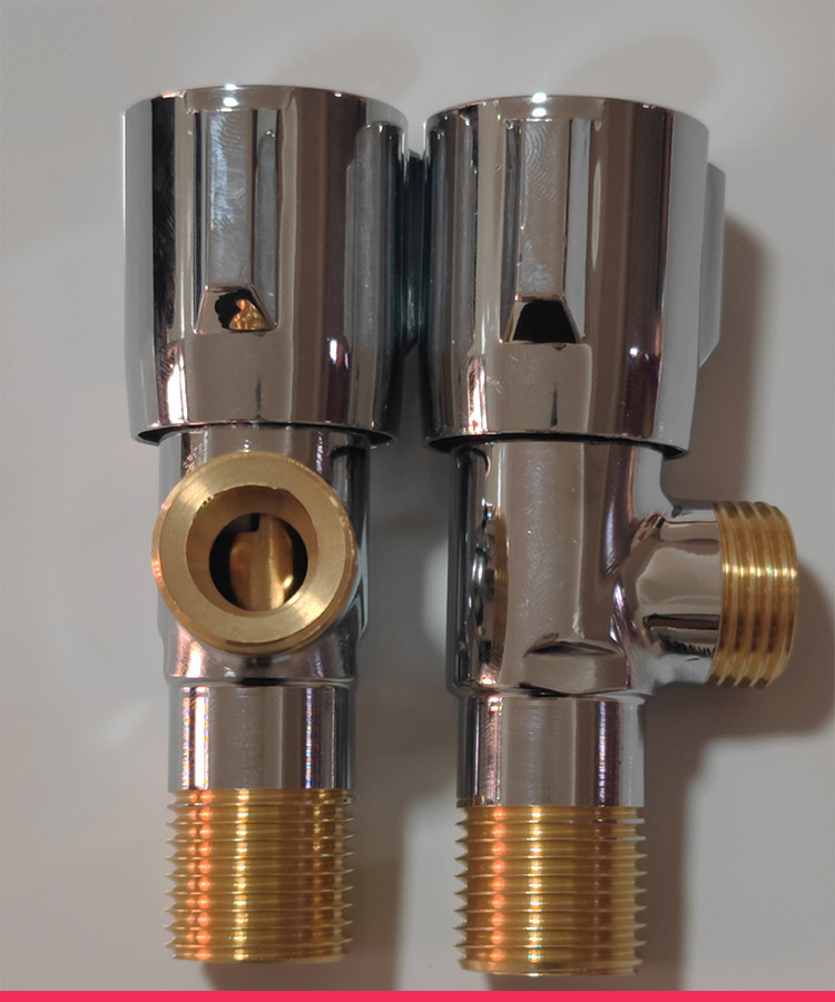 Angle valve, all-copper hot and cold water triangle valve, faucet switch, household heater, toilet, thickened three-way eight-shaped stop valve pic 1
