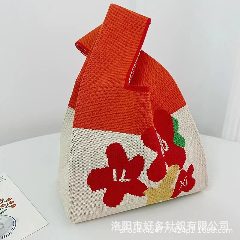 结婚喜庆伴手礼针织包手拎包飞织包手腕包礼品袋新年背心水桶包详情2