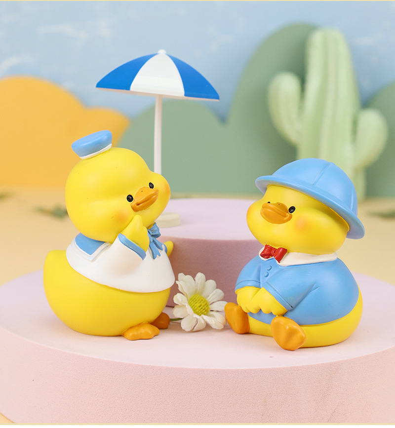 momo鸭盲盒公仔创意潮玩网红可爱卡通小鸭树脂桌面小摆件生日礼物详情3