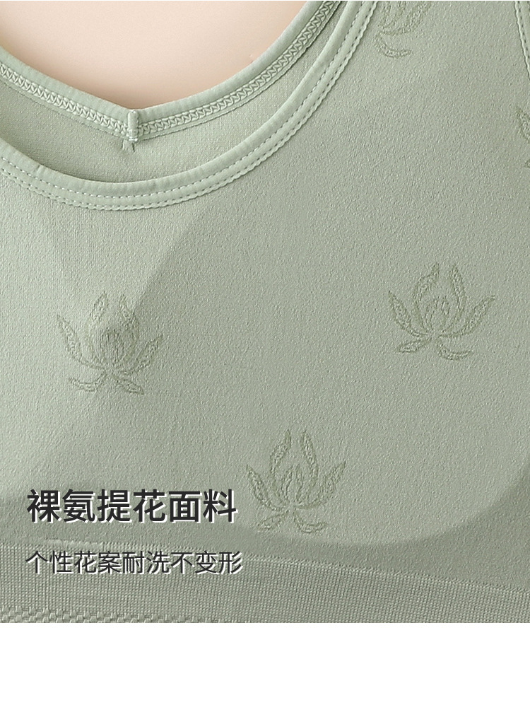 中老年妈妈红色内衣大码美背背心女聚拢无钢圈胸罩大胸显小无痕透详情20