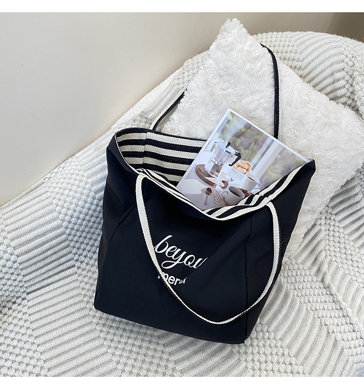 Striped canvas bag, 2024 new Korean-style ins tote casual bag, single-shoulder large-capacity tote bag shopping bag pic 37