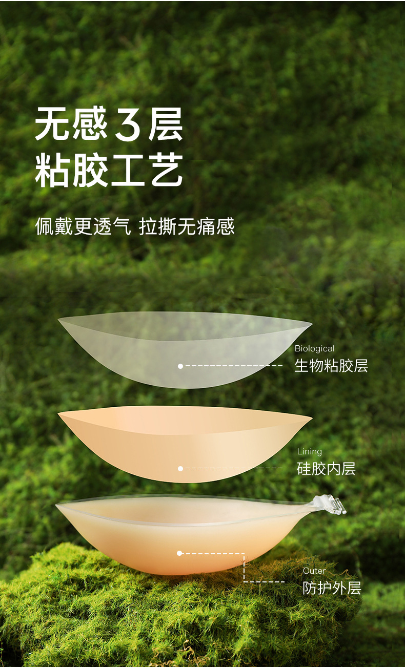 硅胶胸贴透气女乳贴小胸隐形内衣文胸大胸聚拢吊带婚纱用防走光贴详情7