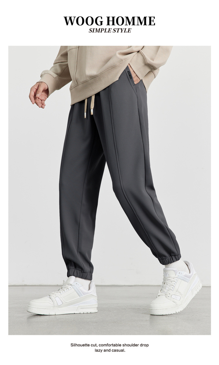 WOOG2005男装2024秋冬季新款抗皱束脚休闲裤男士卫裤运动裤 时尚舒适耐磨男士运动裤详情1