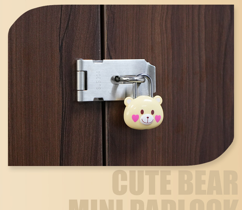 Cute padlock, cartoon combination lock, lock holder, lock head, small lock, cabinet lock, student dormitory suitcase, mini padlock pic 13