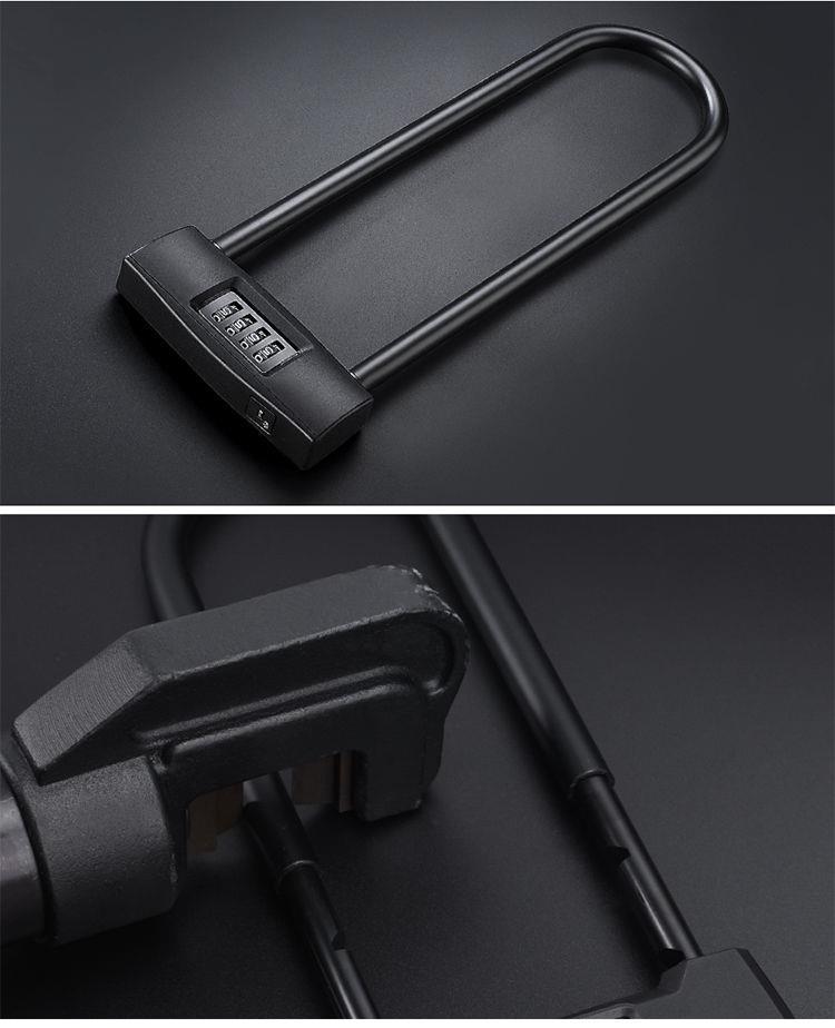 Password U-shaped lock, glass door, password lock, U-shaped lock, double door, double opening, anti-picking, anti-cutting, anti-theft lock, shop extended insert lock pic 15