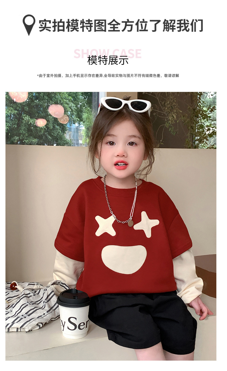儿童春季新款韩版假两件长袖卫衣 女童时尚可爱上衣 其他分类精选款详情7