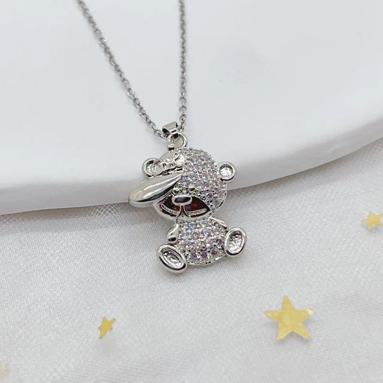 Ins-style simple and cute boy necklace, niche design, popular cross-border European and American neckwear, hat, boy collarbone chain pic 5
