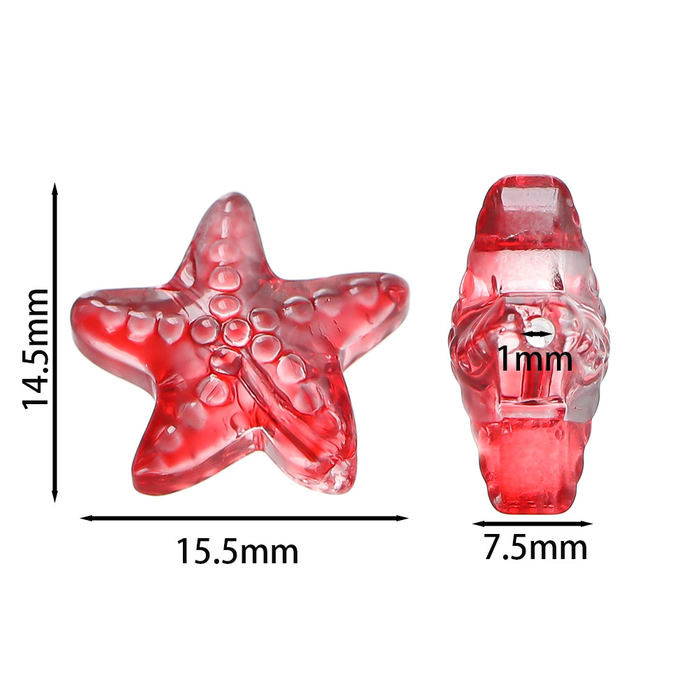 New product: approximately 15mm glass starfish beads, scattered glass bead holes, 1mm handcrafted diy bracelet, necklace and accessory pic 1