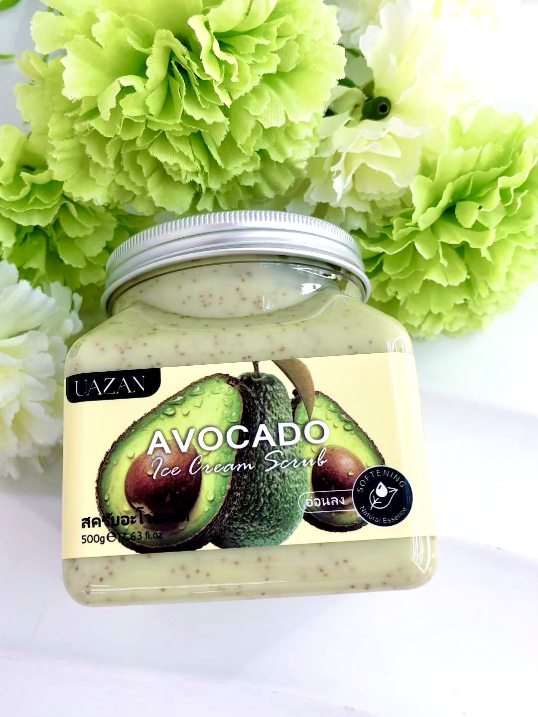 UAZAN植物水果磨砂膏身体去角质沐浴盐死皮清洁嫩肤美容护肤身体护理详情65