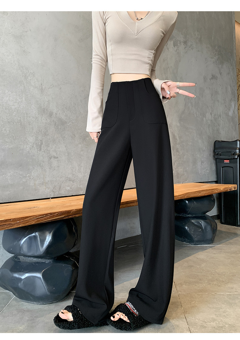 窄版西装裤女秋季2025新款宽松高腰垂感休闲长裤百搭直筒阔腿裤子详情14