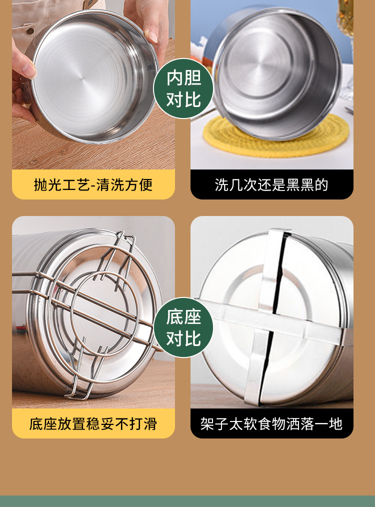 Wholesale factory direct sales of Guosheng multi-layer stainless steel double-layer insulated baskets/food compartments/POTS for outdoor student lunch boxes pic 16