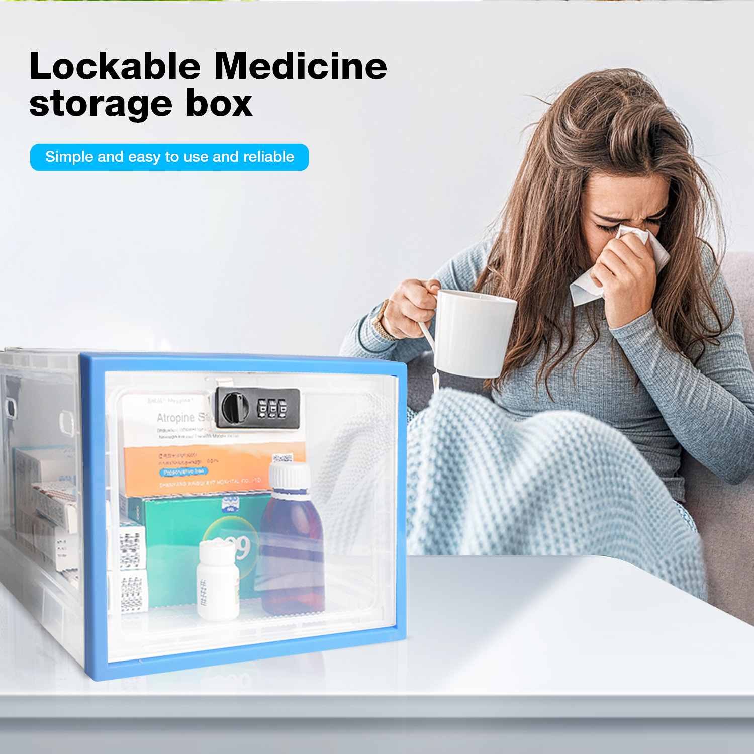LOCKBOX password lock refrigerator food and snack storage box transparent storage box medicine box mobile phone and tablet password box pic 7