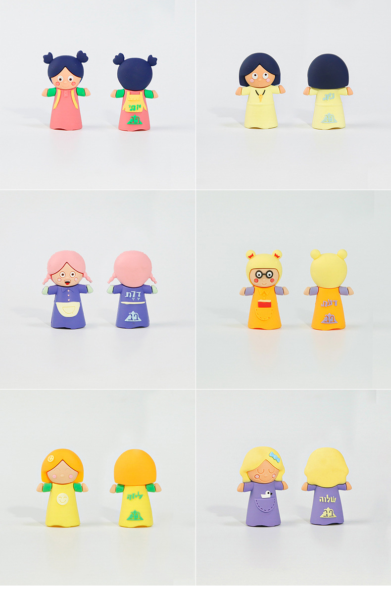 Soft rubber mini finger cots, parent-child interactive educational toys, performance finger cots, cartoon dolls, baby comfort toys pic 17