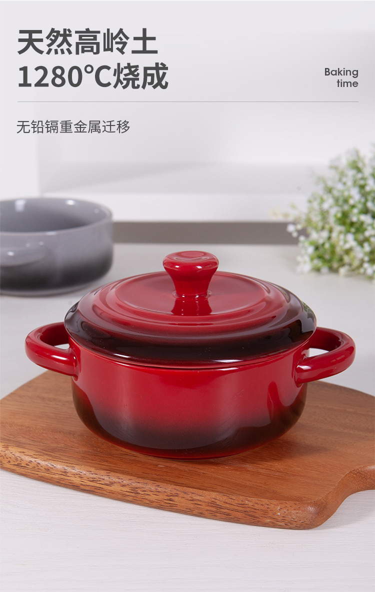 定制松发瓷器多巴胺陶瓷碗带盖蒸鸡蛋羹炖蛋双耳宝宝家用碗详情3