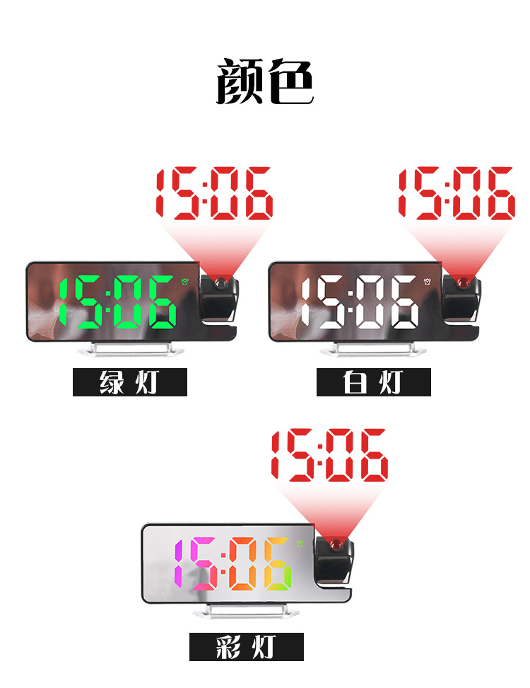 网红爆款LED大屏镜面投影闹钟显示温度感应电子时钟跨境热销673详情27