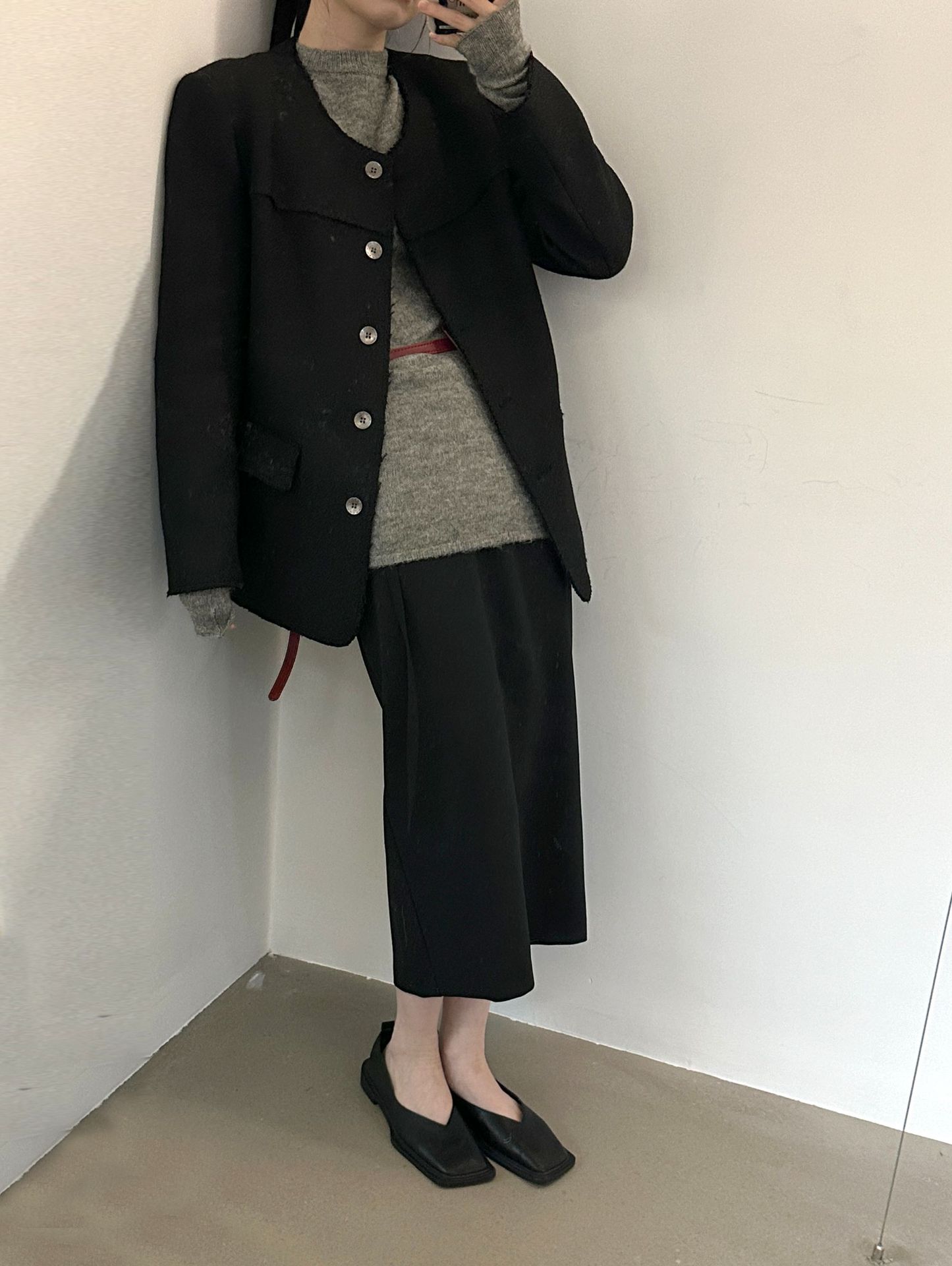 超薄羊毛修身打底衫~2024新款安静灰秋冬百搭混纺显瘦毛衣女5S20详情31