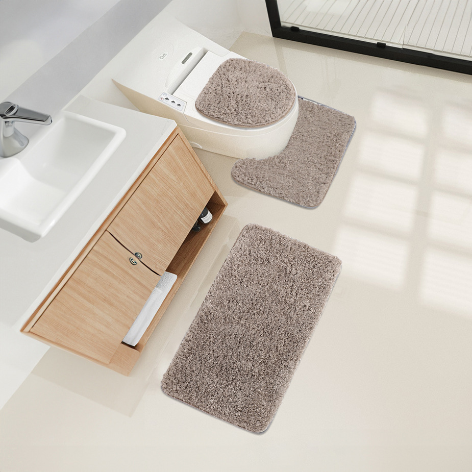 Cross-border bathroom products: toilet, bathtub, Nordic-style floor mat, bathroom anti-slip mat, three-piece set, silk and wool carpet pic 3