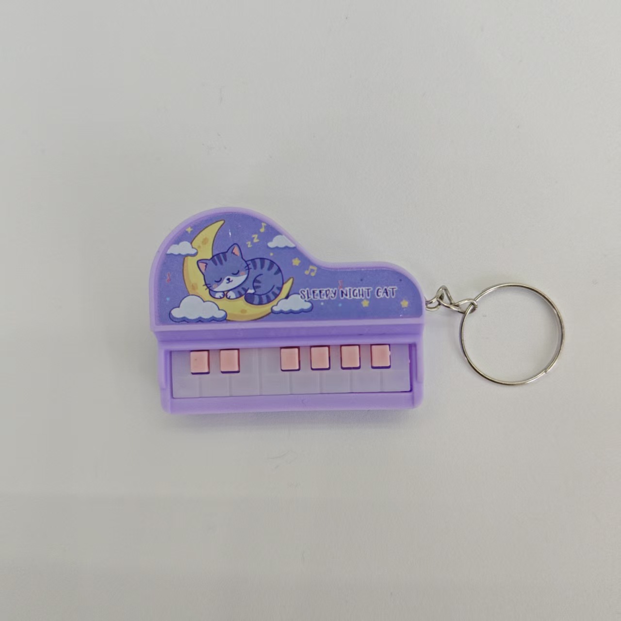 New light-emitting toy cross-border mini flashing piano keychain pendant, cute cartoon keychain gift wholesale pic 5