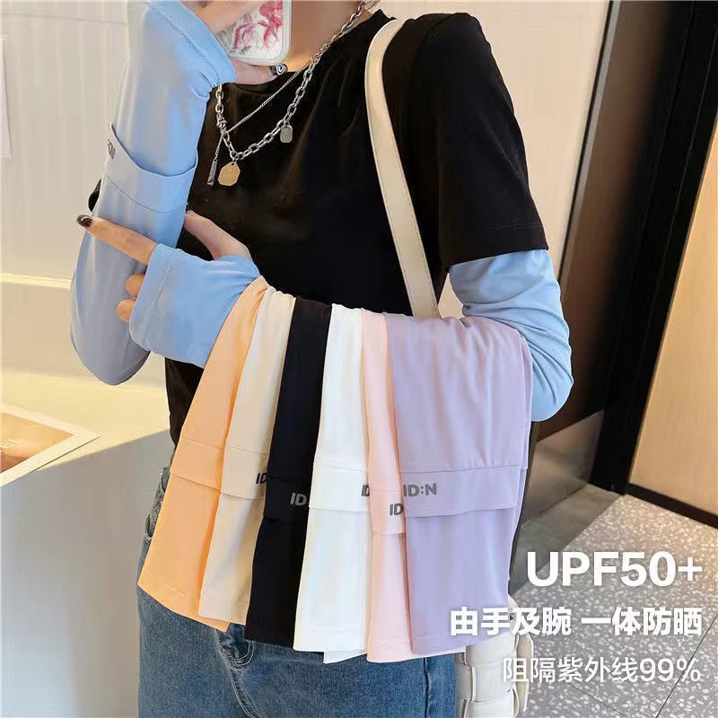 Summer ice silk sun protection ice sleeves, UV protection, high appearance level, student female outdoor cycling and driving trendy ice silk sleeves pic 1