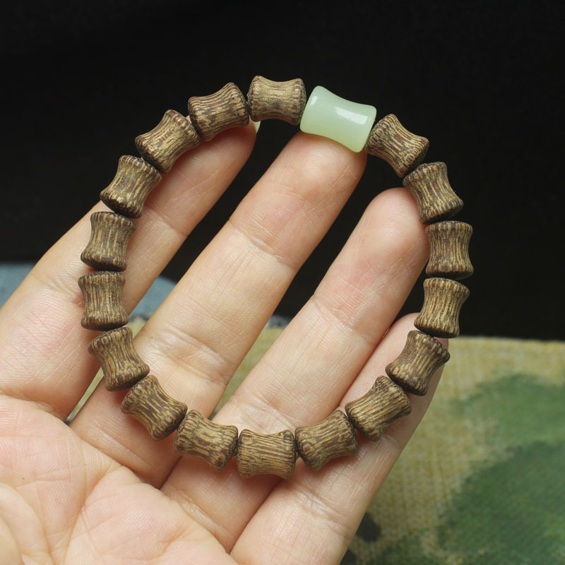 沉香木圆满款20mm手串老型珠算盘珠手链国风文玩佛珠念珠手饰详情20