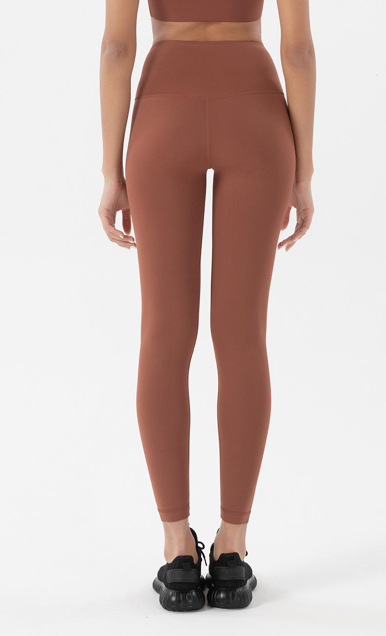 2022 Diamond Double-sided Brushed nude Yoga Pants for Women, European and American high-waisted hip-lifting peach-buttocks fitness pants pic 54