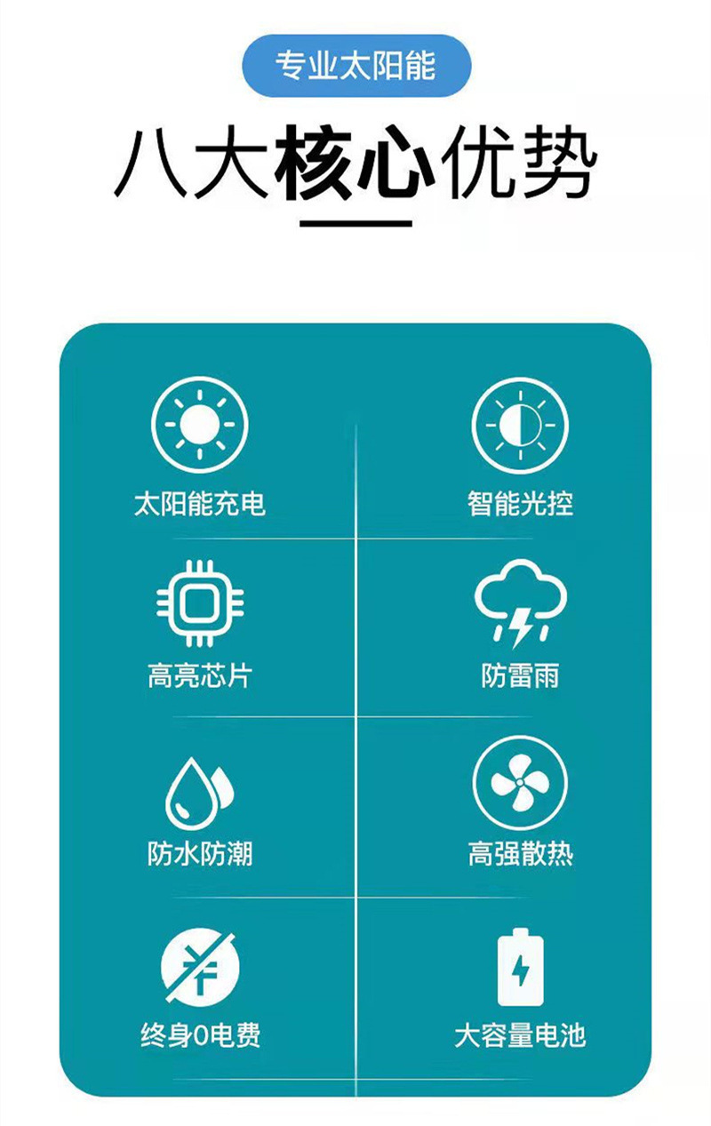Solar floodlights, outdoor lighting fixtures, waterproof LED full sky stars, source manufacturer wholesale, rural benefit for the people, bright up pic 3