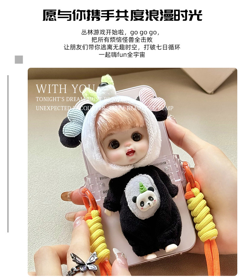 手机夹娃娃包手机背夹可爱造型娃娃女孩生日礼物摆件装饰创意 pic 4