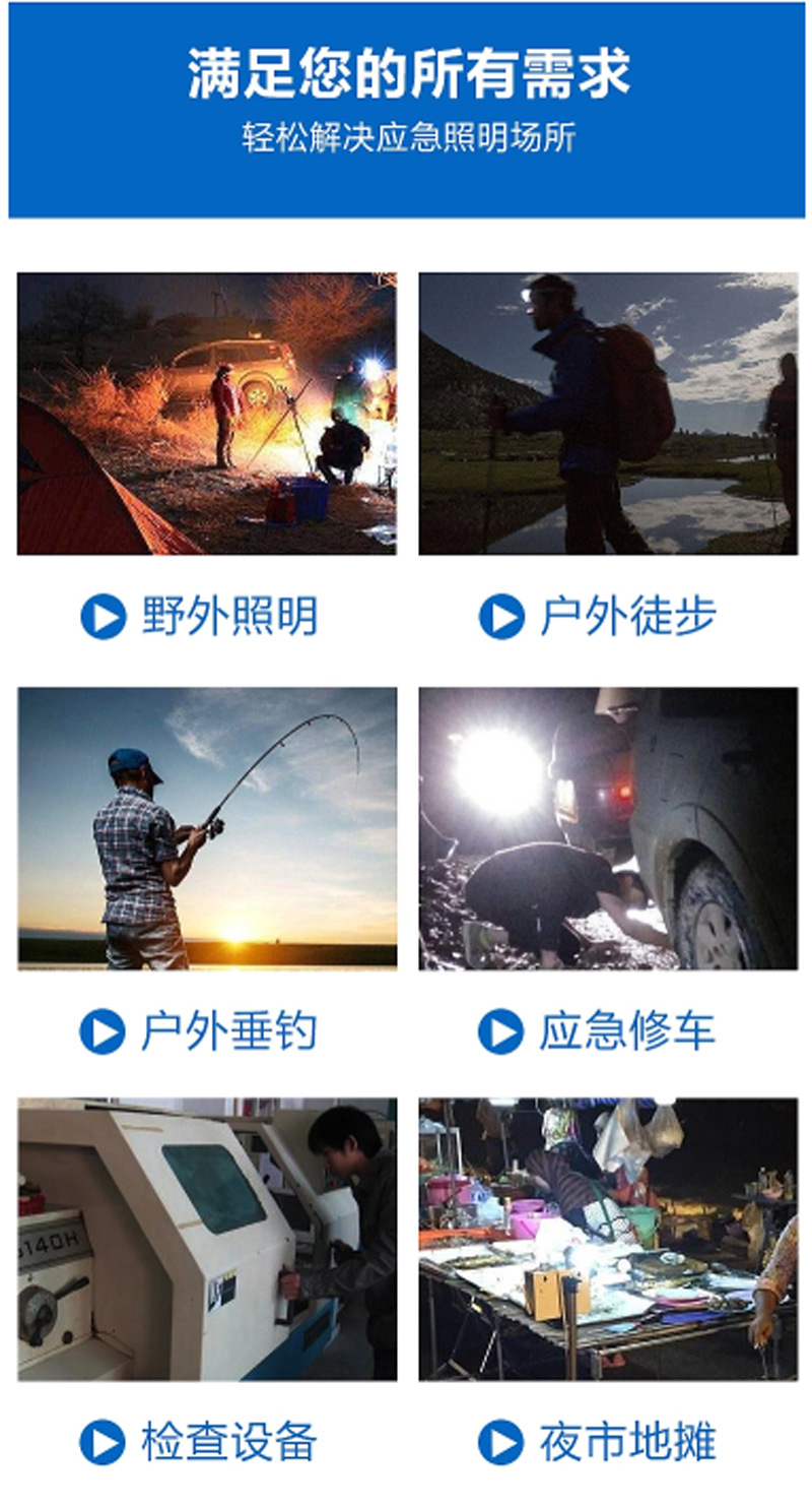 The new TY-8530 rechargeable lighting lamp is an outdoor portable hand-held high-intensity camping tent lamp and a multi-functional lighting lamp pic 3