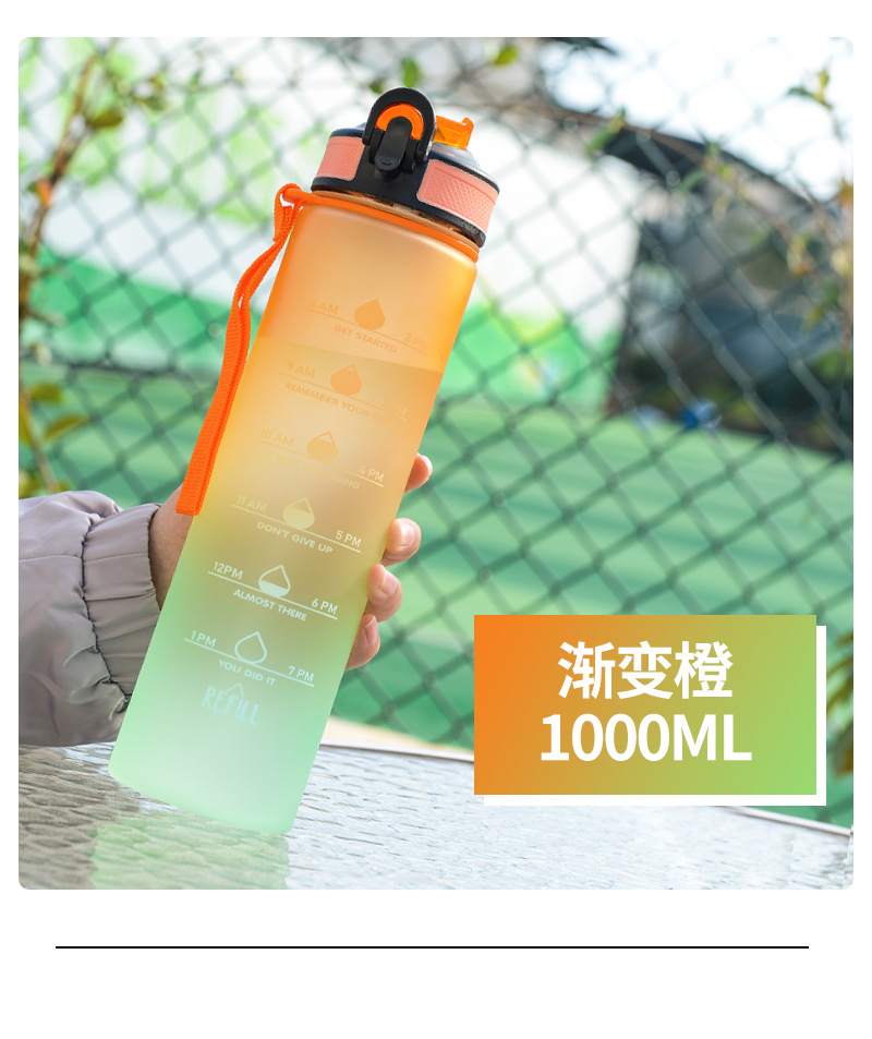 水杯吸管杯磨砂杯渐变色大容量水壶户外运动水杯吸管塑料杯定制详情17