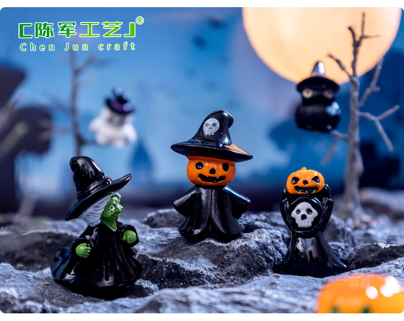 Cross-border new product micro-landscape creative Halloween Witch Ghost Pumpkin diy decorative accessories mini small ornaments pic 42