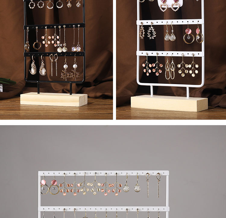 实木铁艺耳环架家用耳饰收纳首饰架挂耳钉卡纸陈列道具饰品展示架详情11