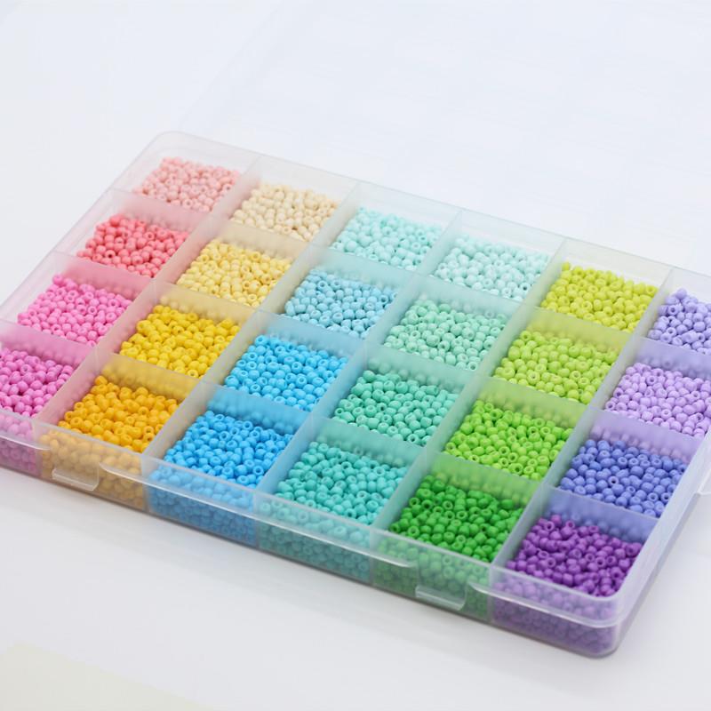 Cross-border best-selling new 3MM solid color macaron glass millet beads DIY beaded jewelry accessories lacquered beads pic 2