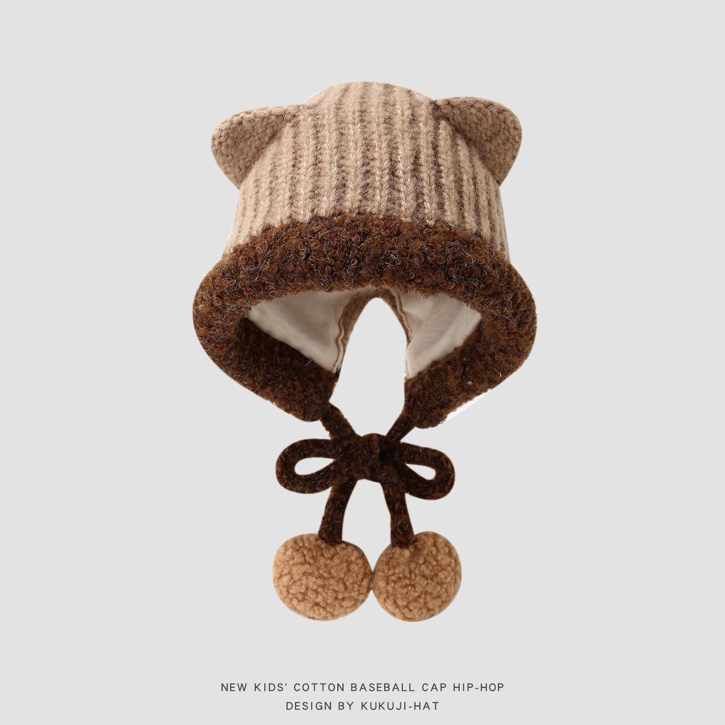 秋冬季宝宝毛线帽护耳帽儿童帽子可爱针织保暖男女童大童套头帽详情5