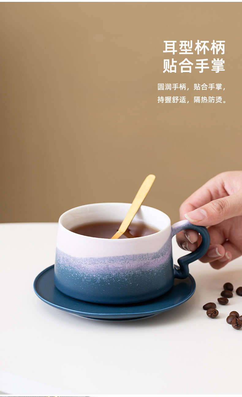 Ceramic kiln-transformed coffee cups, modern, simple and high-end mugs for men and women, small and exquisite water cups for home use as gifts pic 9