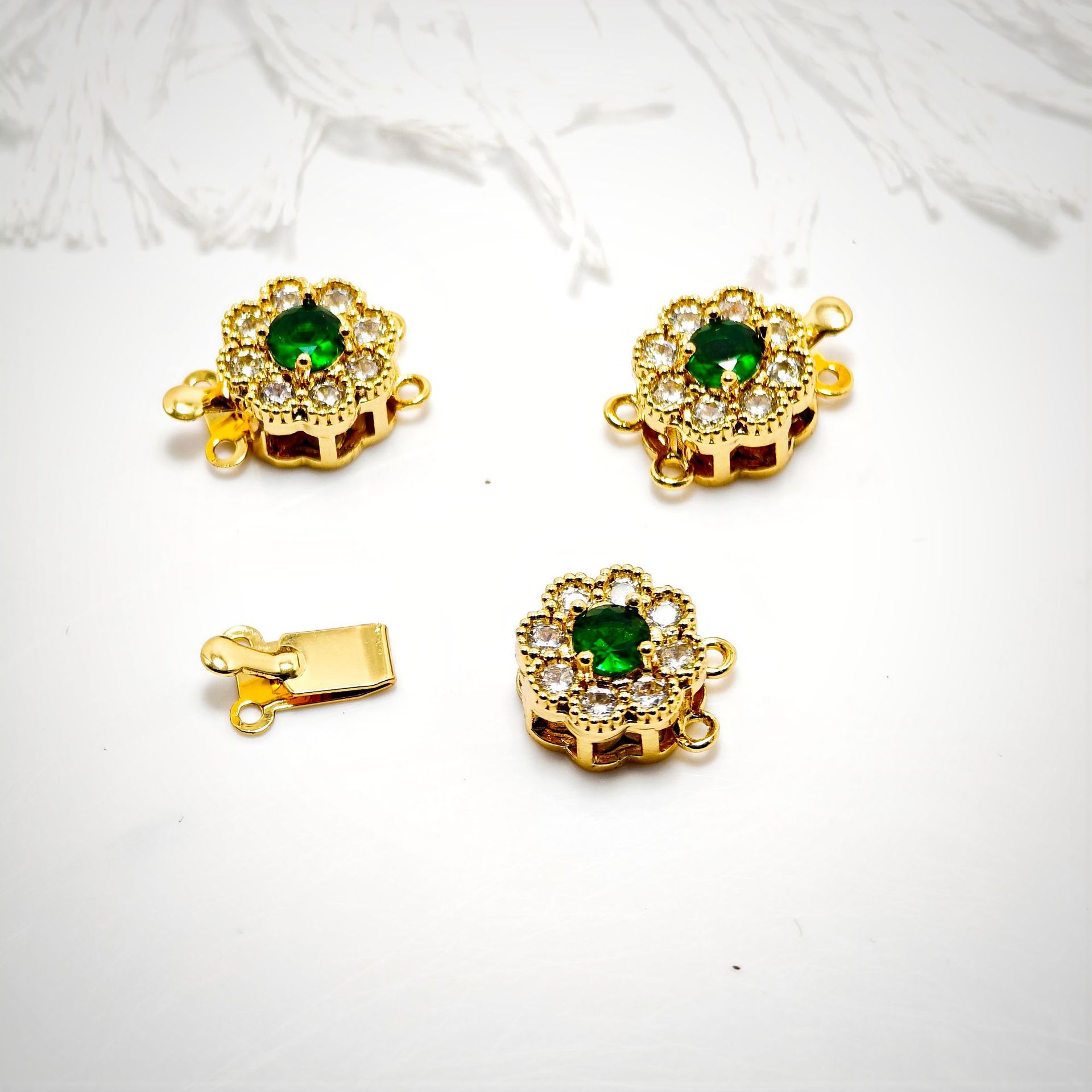 High color retention, real gold plating, double hanging, zirconium pearl buckle, pin, buckle necklace, connecting buckle head, DIY jewelry bracelet pic 35