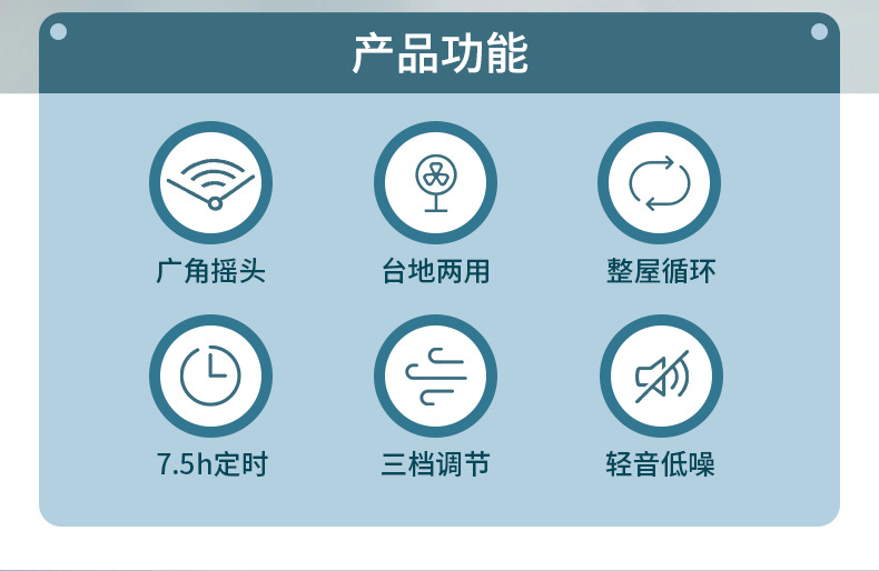 骆驼空气循环扇办公语音摇头落地扇家用遥控电风扇宿舍台立式风扇详情3