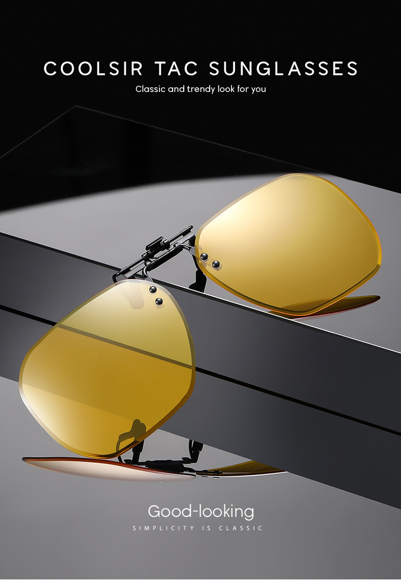 新款偏光太阳镜夹片太阳镜片可上翻眼镜夹片男女近视墨镜SH8809详情1