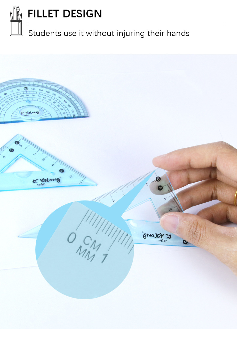 Yalong Cross-border flexible plastic measuring Tools, 20 cm school ruler, student school supplies pic 6
