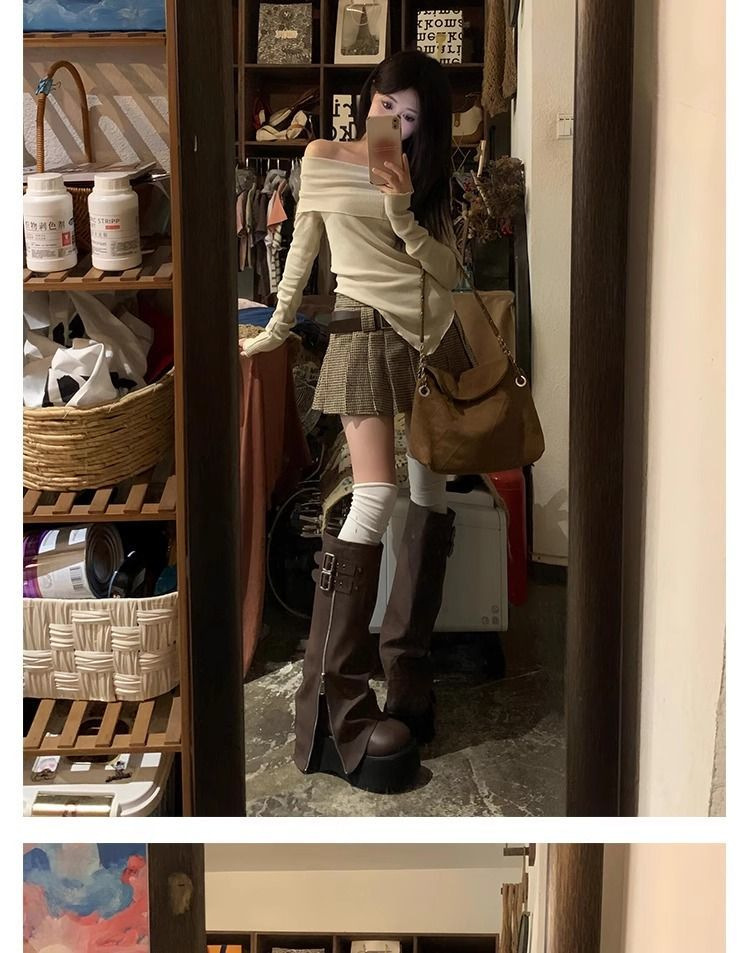 厚底裤管靴西部骑士靴2025新款爆款长筒靴女秋冬不过膝瘦瘦高筒靴详情17