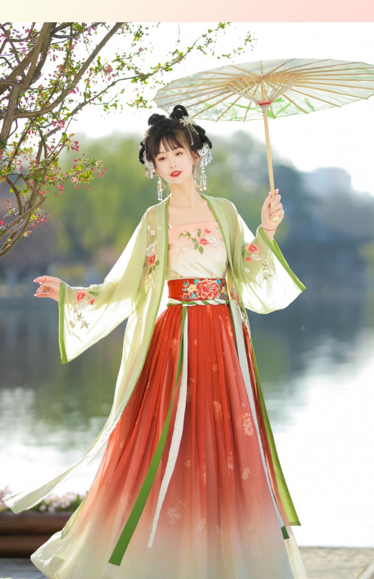 New styles of Chinese-style Song-style hanfu for women in spring and summer, with a long waist and 褙子 super ethereal student costume for daily use pic 19