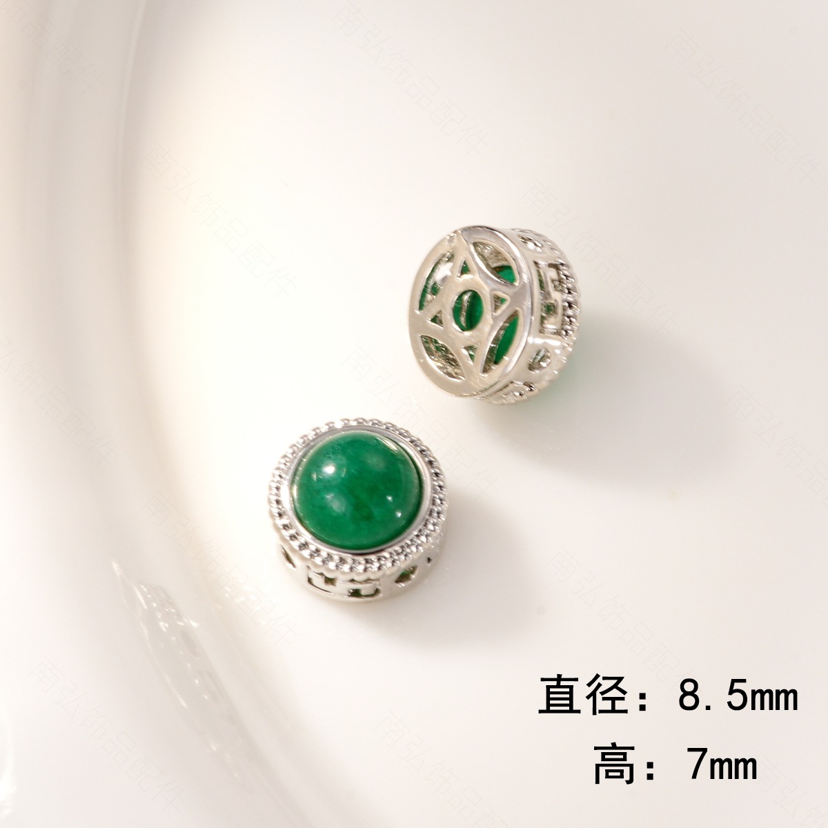 DIY jewelry and necklace clasp with zirconium natural stone aquamarine beads, copper plated with real gold for color retention and high-end feel pic 5