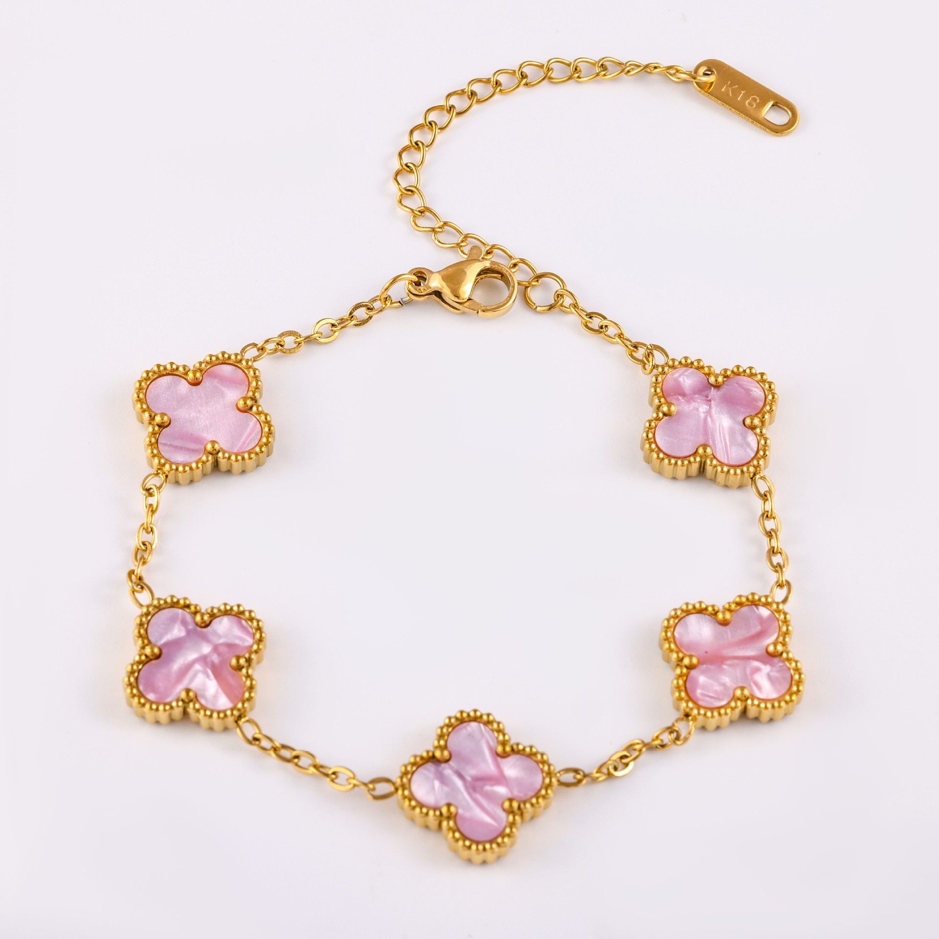 Best-selling four-leaf clover bracelet, titanium steel bracelet, versatile lucky four-leaf clover and four-flower bracelet jewelry, cross-border exclusive wholesale pic 4