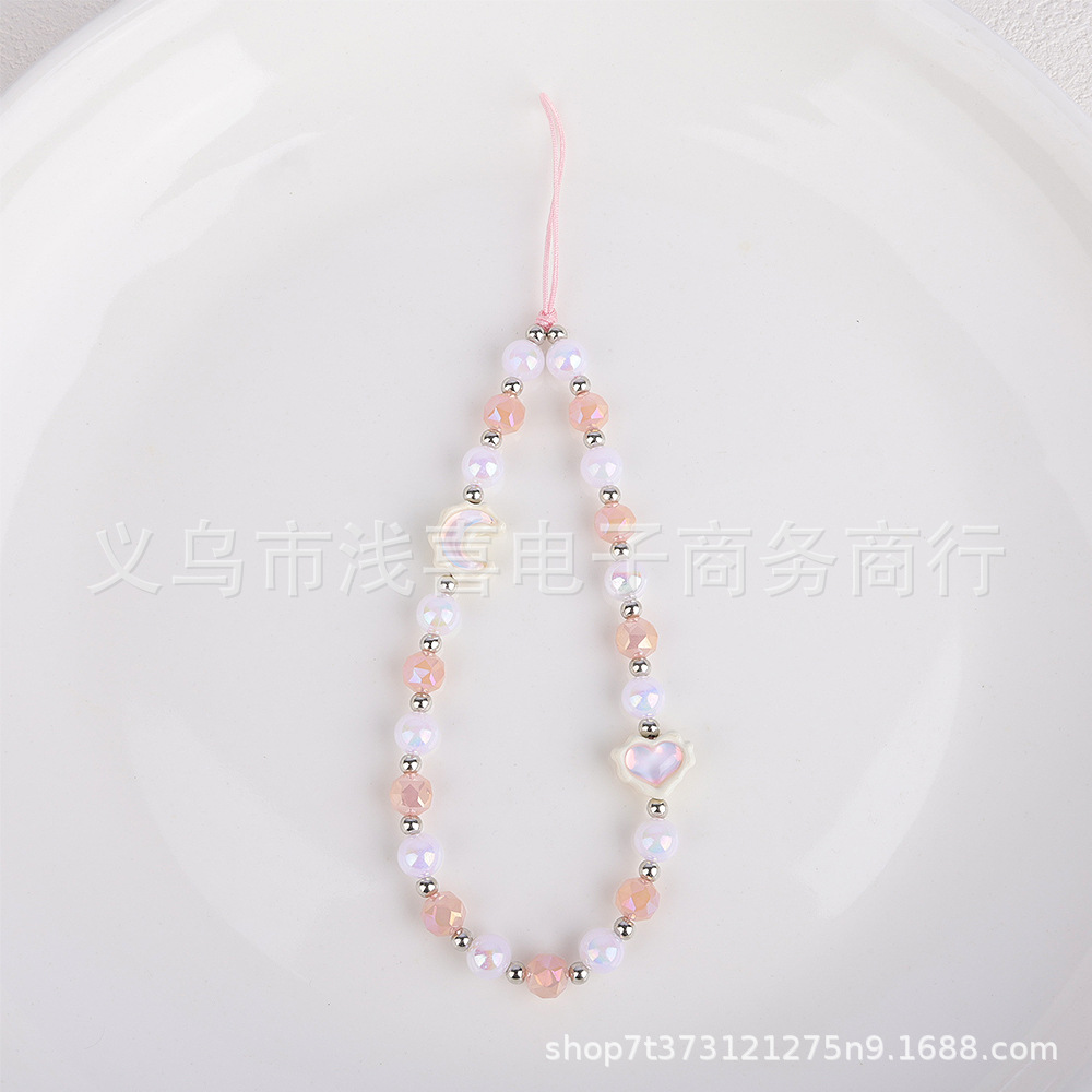 时尚重工猫眼石光学镀星星月亮高级感水晶手机链条挂饰相机挂绳女详情6