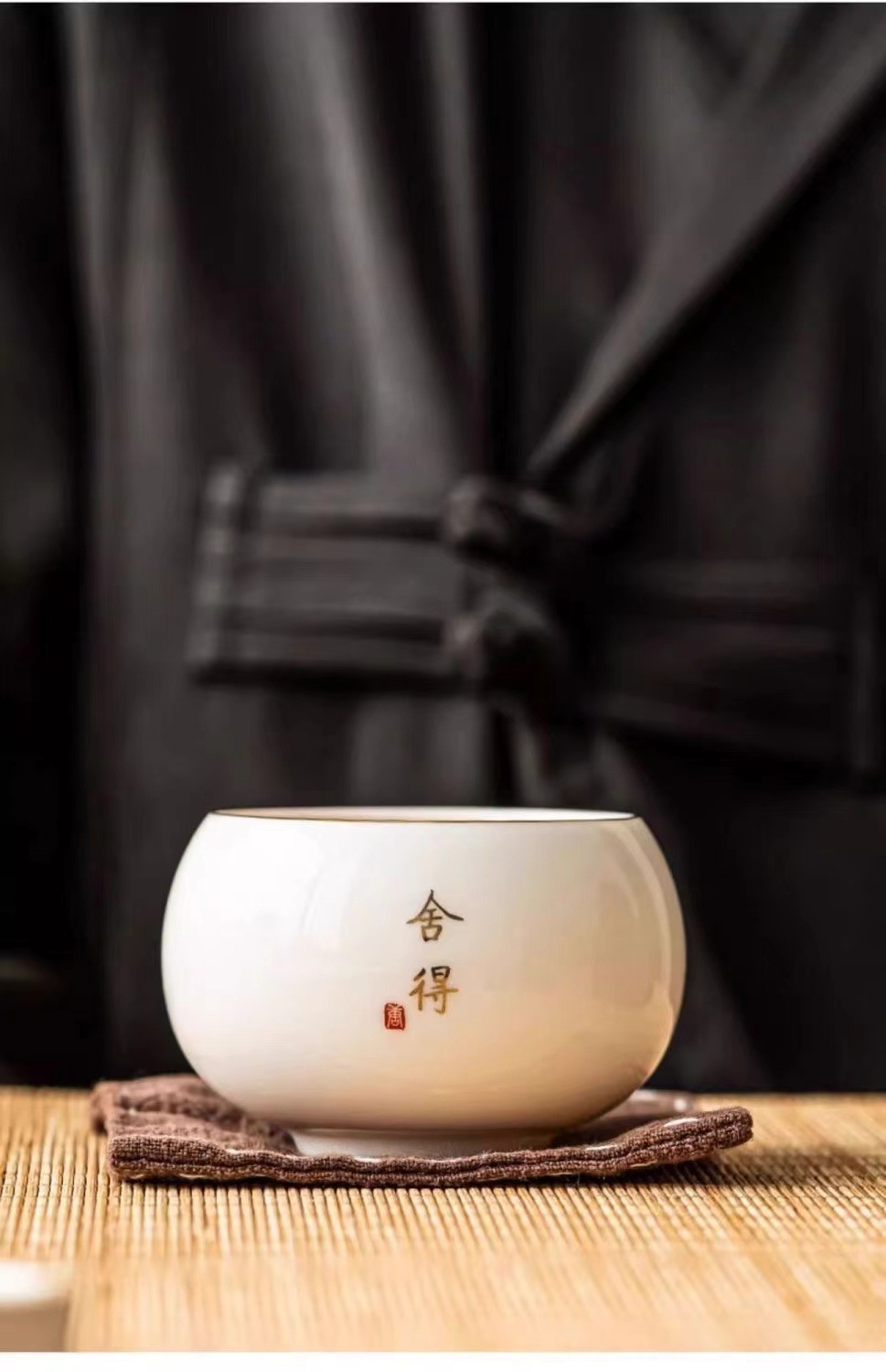 羊脂玉瓷品茗杯陶瓷茶杯茶具日式龙蛋杯功夫白瓷单杯主人杯喝茶碗详情8