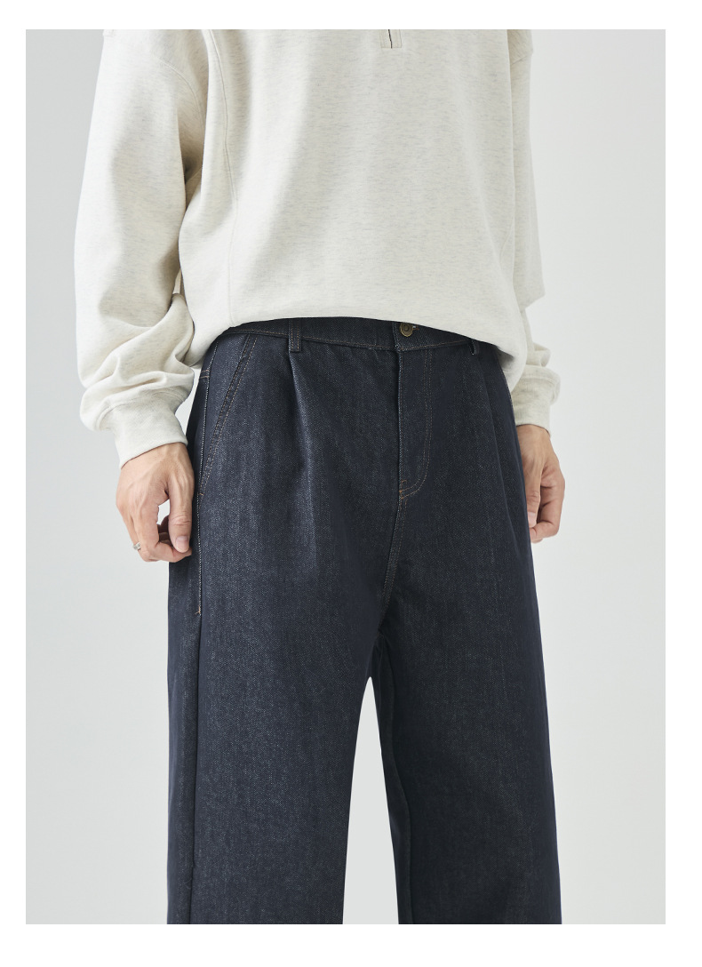 APO男装|跨境牛仔裤男款美式高街秋季潮牌痞帅宽松直筒休闲长裤子详情22