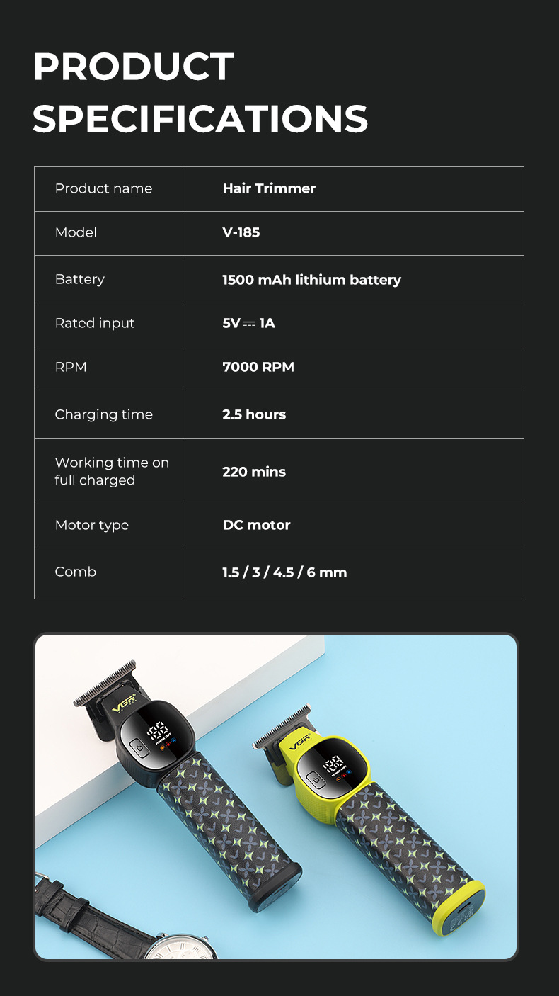VGR185跨境新款雕刻推剪器家用理发器发廊电动油头剪电动理发器详情8