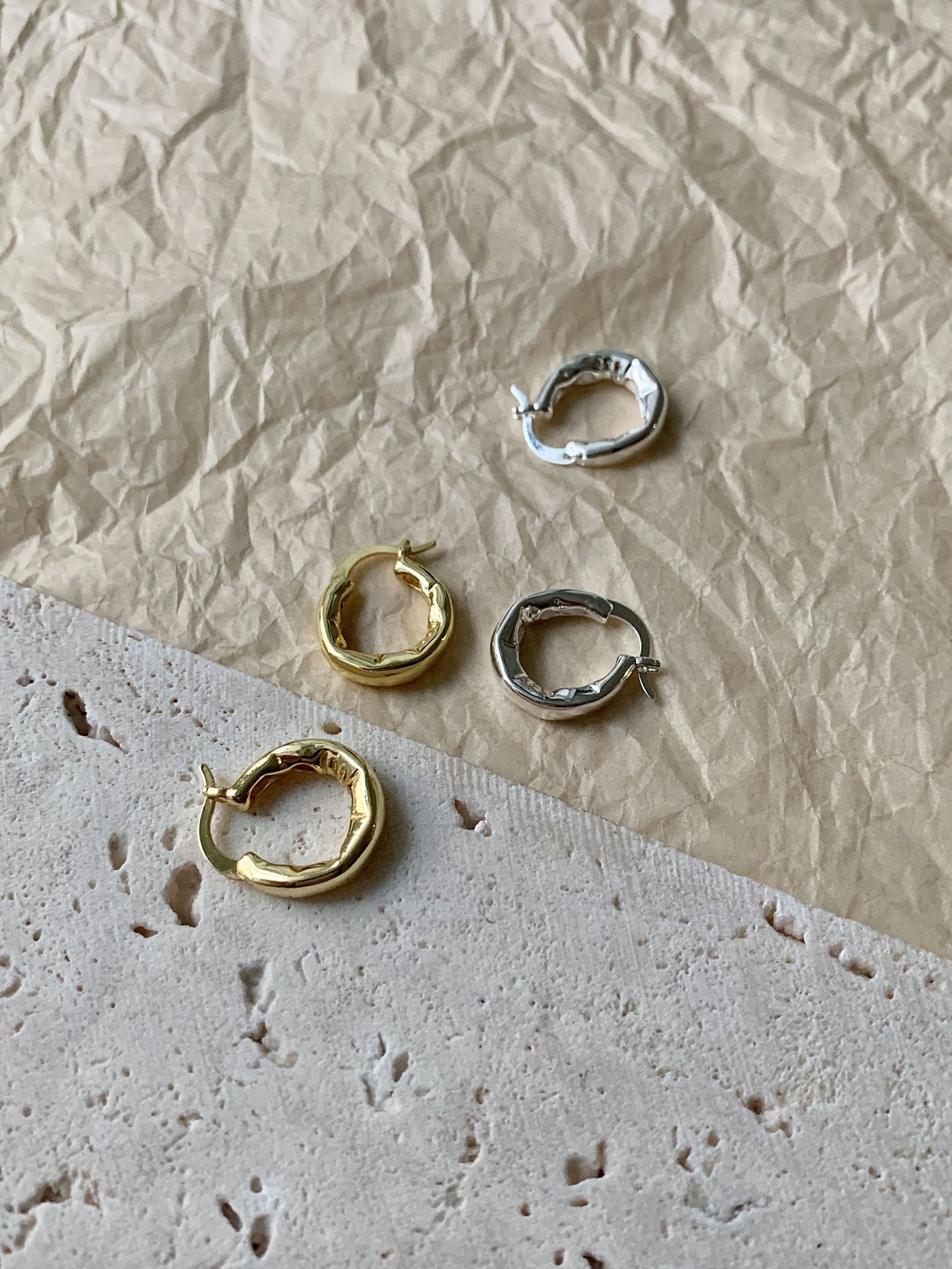 新款冷淡风不规则耳环百搭设计感轻奢气质小众高级秋冬金属耳饰品详情3