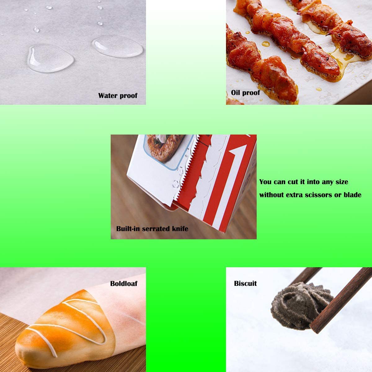 烘焙厨房防油纸垫纸隔油吸油纸薯条炸鸡英文外贸包装烤盘纸详情9