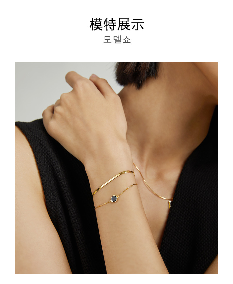 925纯银手链天然玛瑙蛇骨链女小众设计感春夏ins风手饰批发高级感详情7